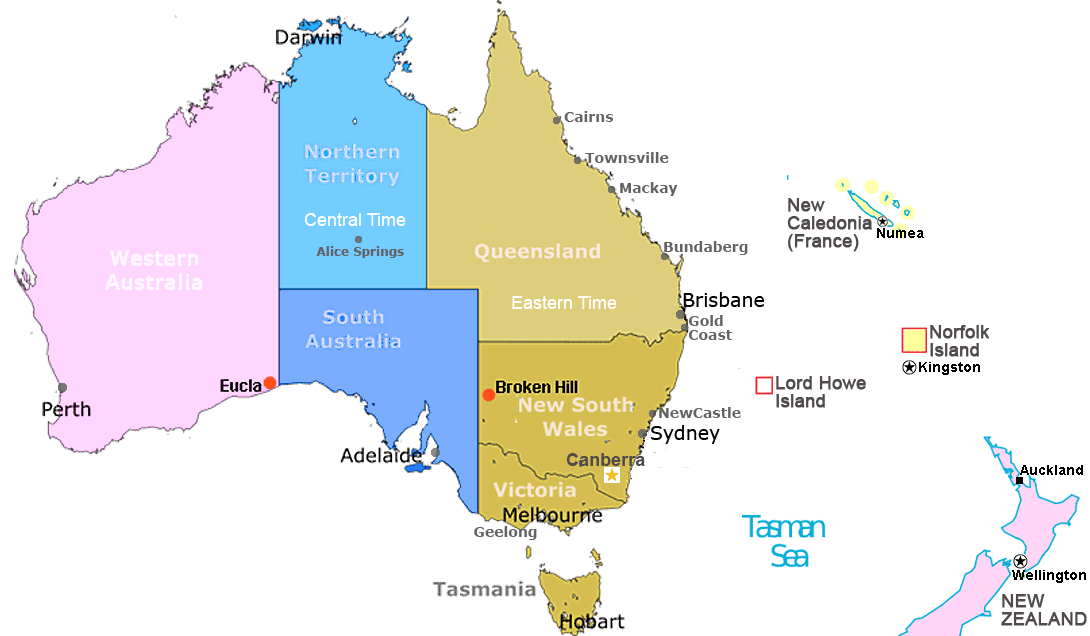 Australia Time Zones Map live - Current local time with time | Daylight savings Australia