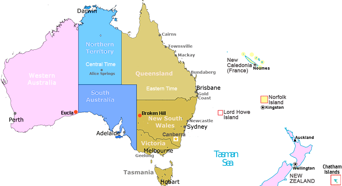 Australia Time Zones Map live - Current local time with time | Daylight savings Australia