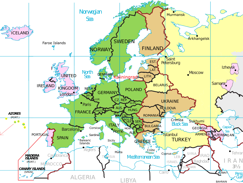 Europe Time Zones Map live - Current local time with time - Europe Daylight Savings