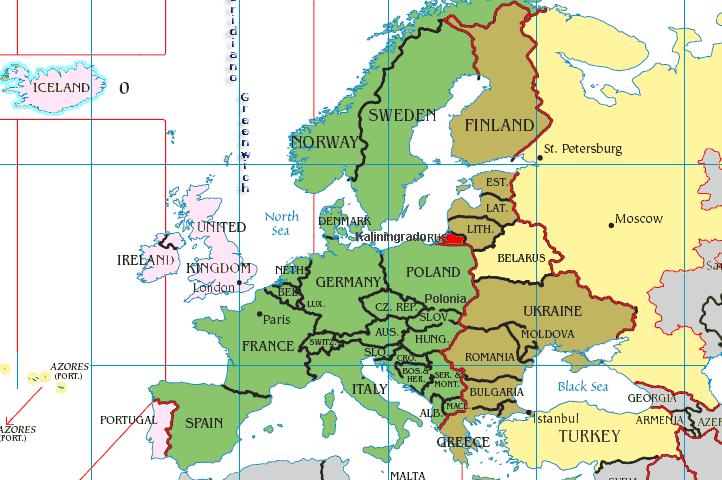 Europe Time Zones Map Current Local Time