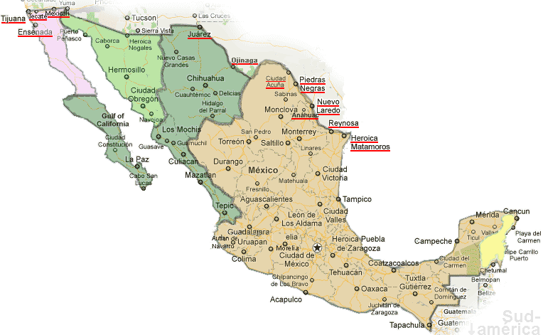 mexico time zone map