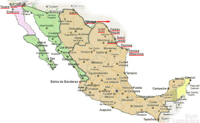 Mexico And USA Time Zones Map Live Current Local Time With Time Zone